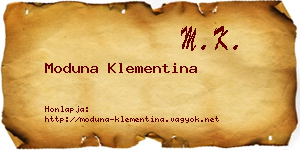 Moduna Klementina névjegykártya